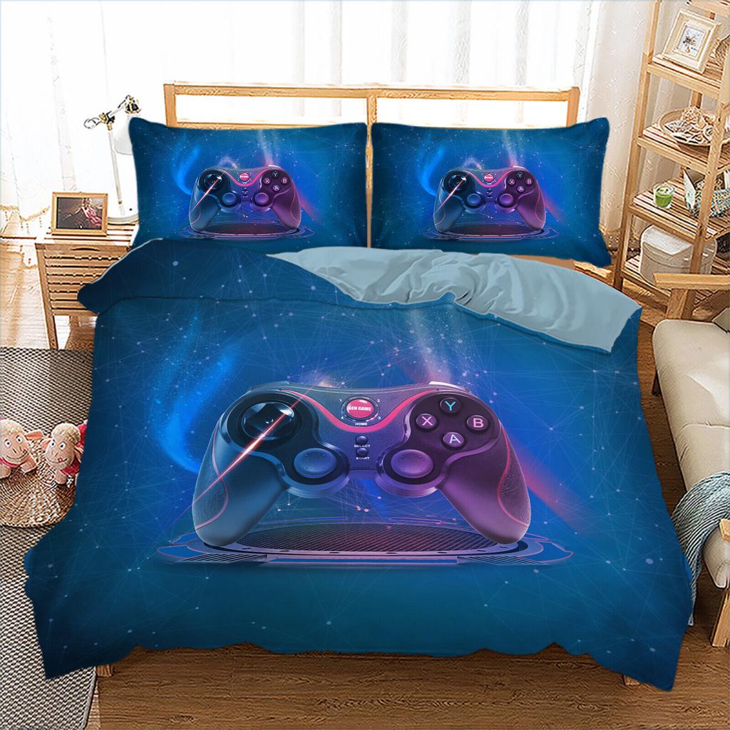 Gamer Gaming Gamepad Quilt Duvet Doona Cover Set Single Double Queen King Size