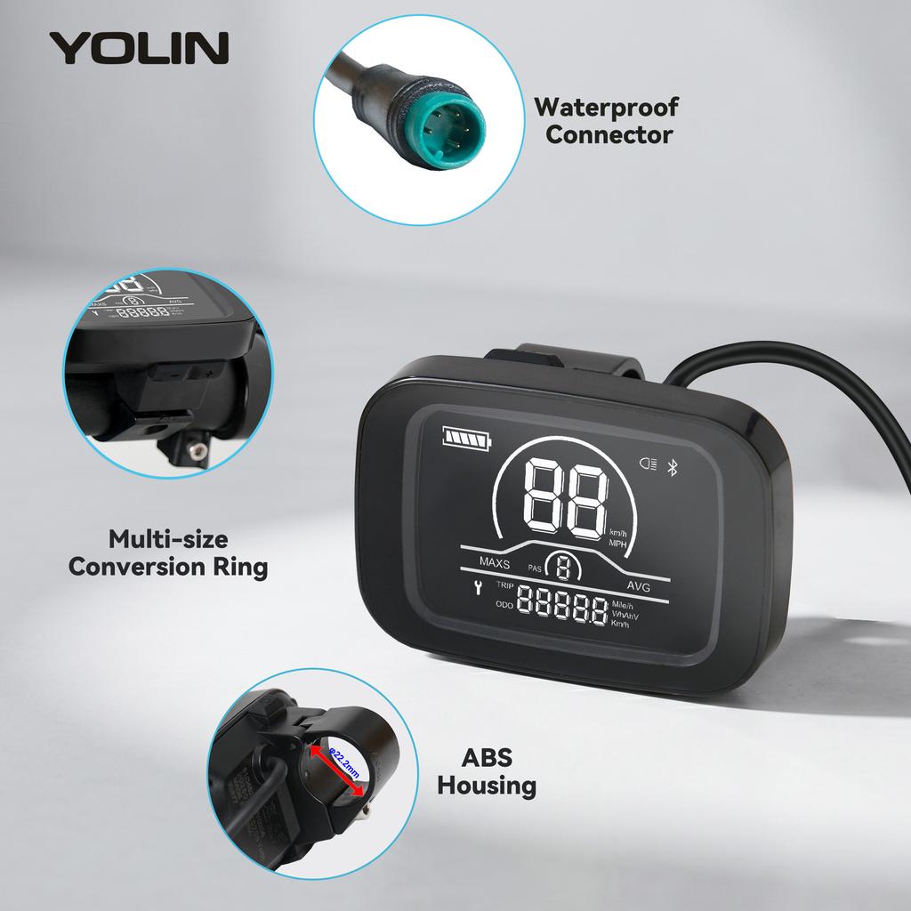 ЖК-дисплей для электровелосипеда YOLIN YL-81C, 2,6 дюйма, UART 2.0, совместим с UART1.0, водонепроницаемый IP65, аксессуары для электрического велосипеда