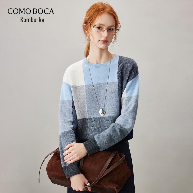 Kemon Boka 100% Кашемировый вязаный свитер в клетку Color-Block