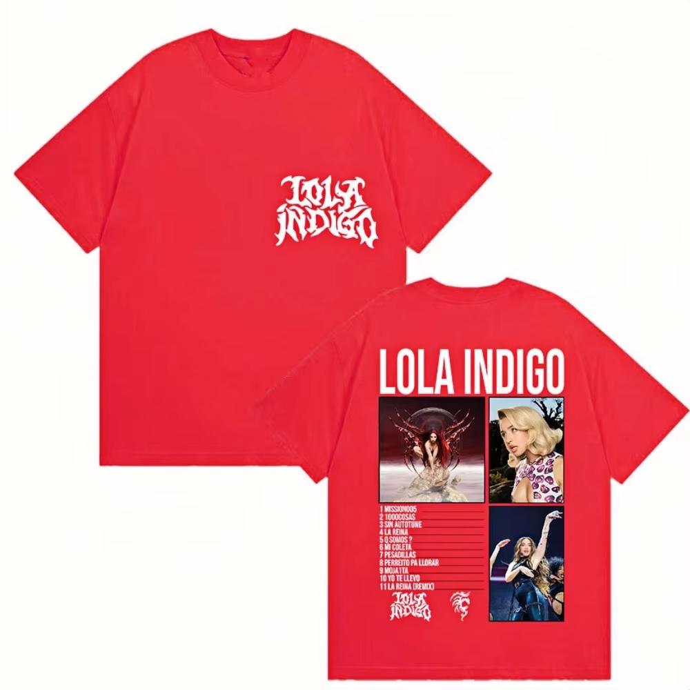 Singer Lola Indigo Album Tour 2026 Graphic Print TShirt Unisex Harajuku Y2K Aesthetic Trend Women Unisex TShirt Streetwear