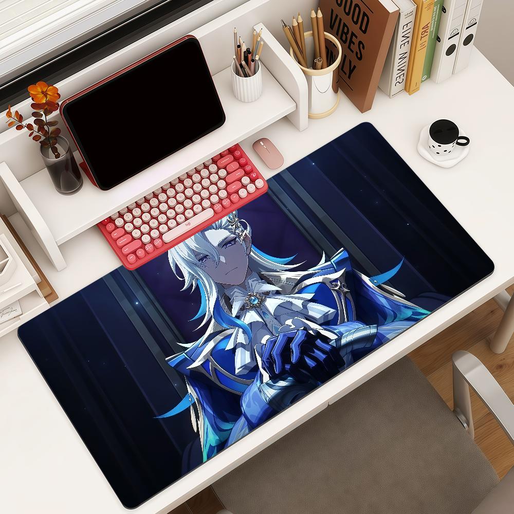 Game Genshin Impact Neuvillette Mouse Pad Square Office Gaming Desk Mat Waterproof Nonslip Rubber Decorative