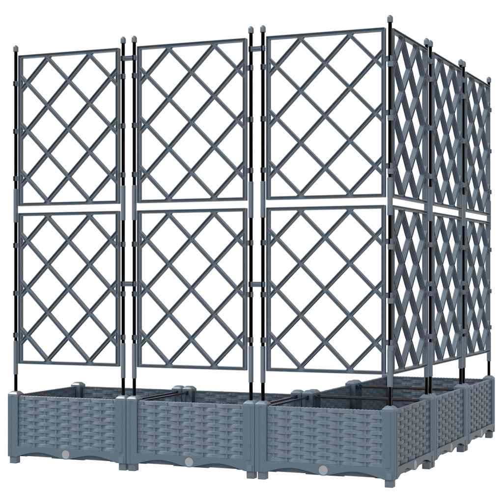 Garden Planter 5 pcs Light Grey 120 x 120 x 125.5 cm