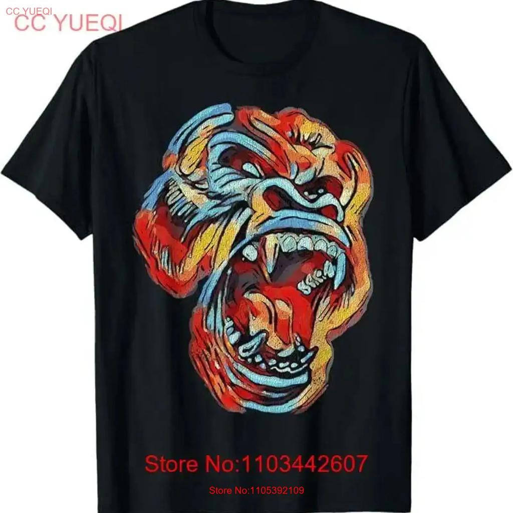 Colorful Silverback Gorilla Image Gorillas Picture Ape T Shirt Vintage Washed Soft Homme Streetwear Stylish Versatile