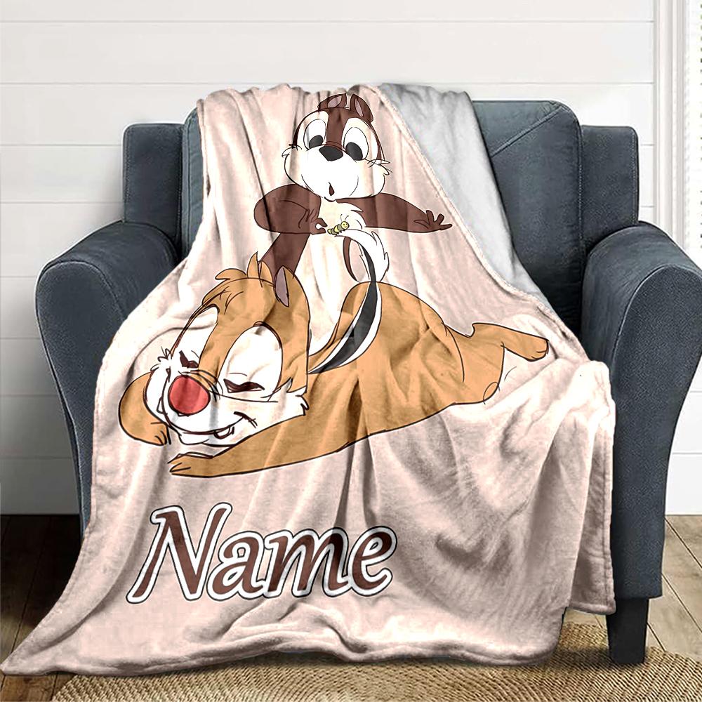 Custom Name Chip 'n' Dale Adventure blanket for Couch & Bed, Plush Cozy Fuzzy Blanket Super Soft & Warm Blankets for Fall and Winter. 0908425
