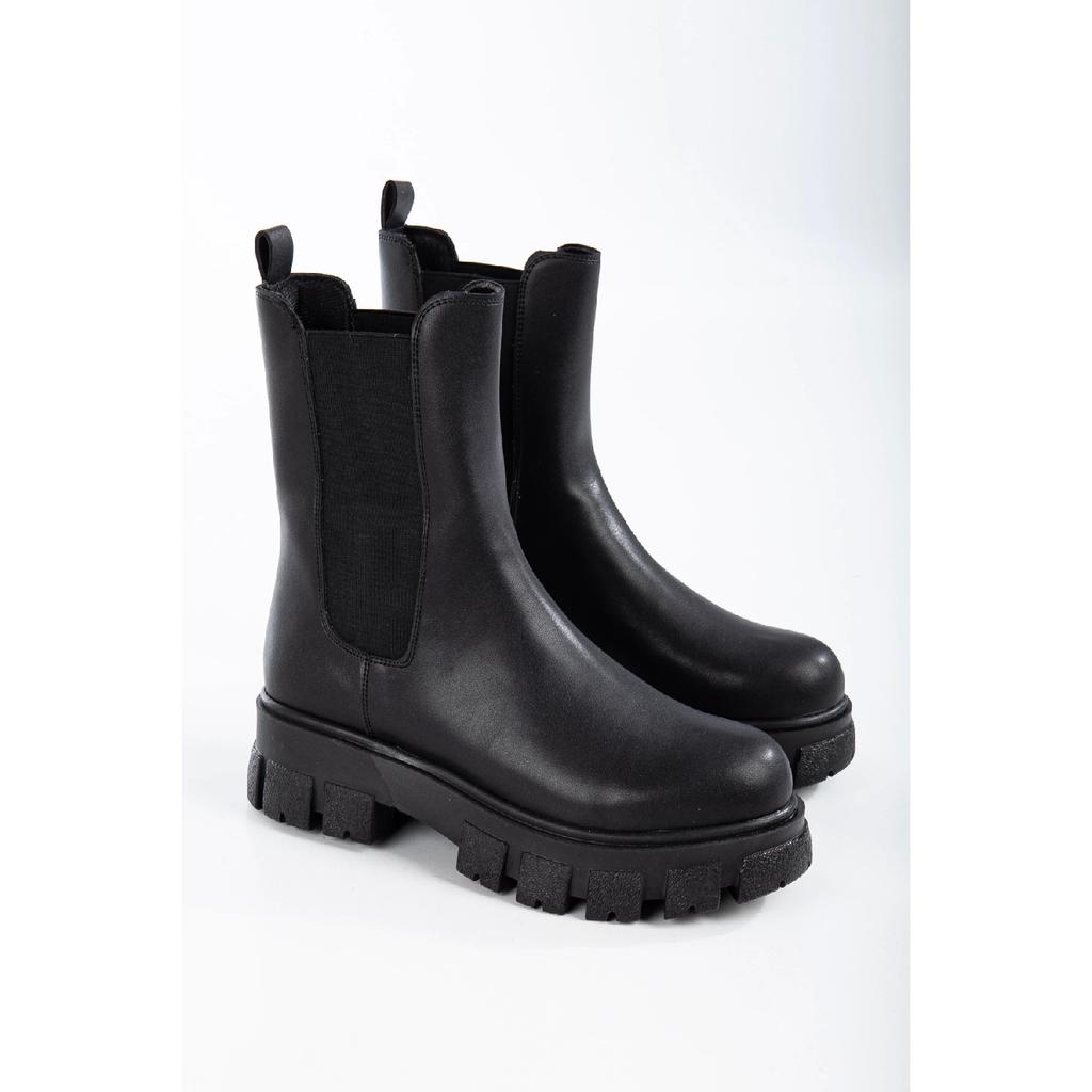 Черные женские прорезиненные сапоги