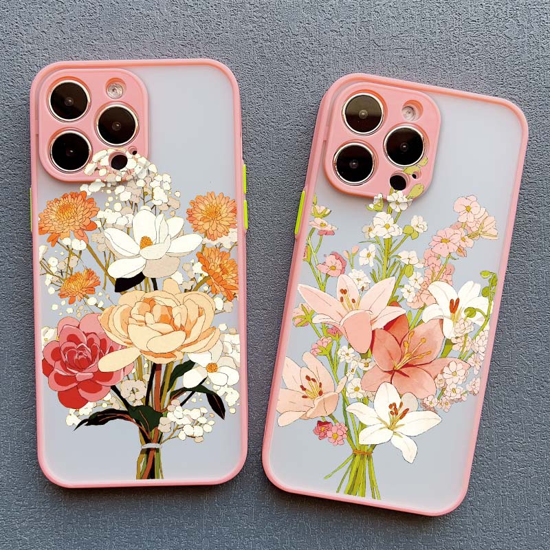 Дизайн чехла для телефона с букетом цветов и листьев Для iPhone 15 14 13 12 11 Pro Max Plus Mini 7 8 Plus SE X XR XS Роскошная защитная крышка