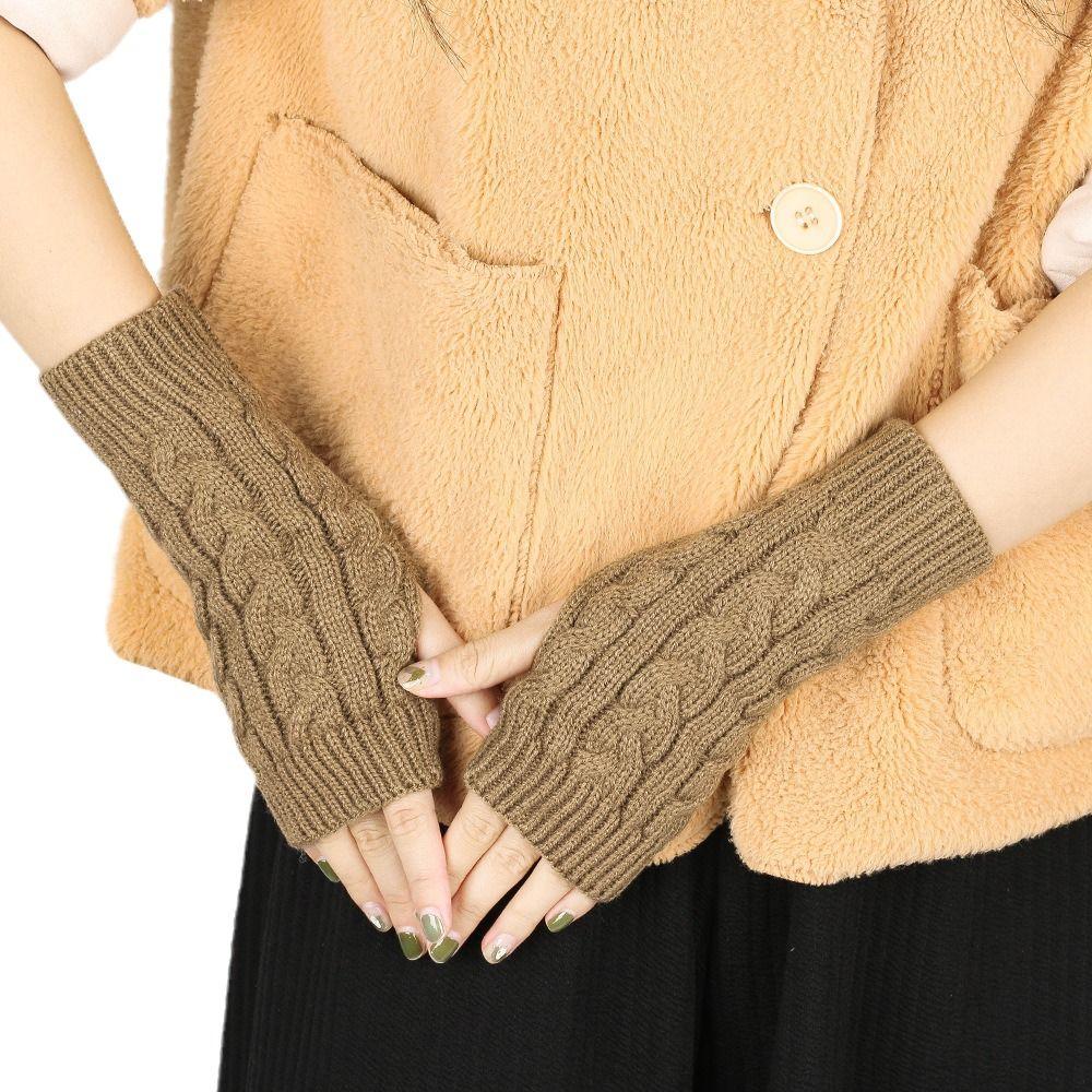 Twists Gloves Knitted Gloves Half Finger Gloves Fashion Wool Gloves Outdoor