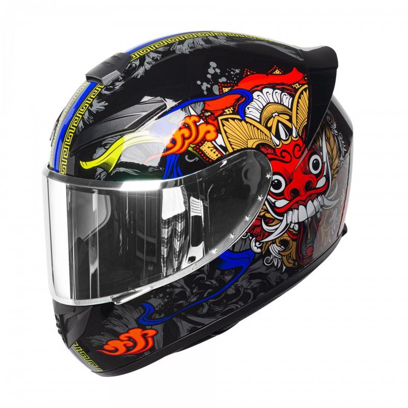 Full Face Motorcycle Helmet Scooter Electric Bike Winter Anti-Fog Gray ABS Safety With Rear Wing