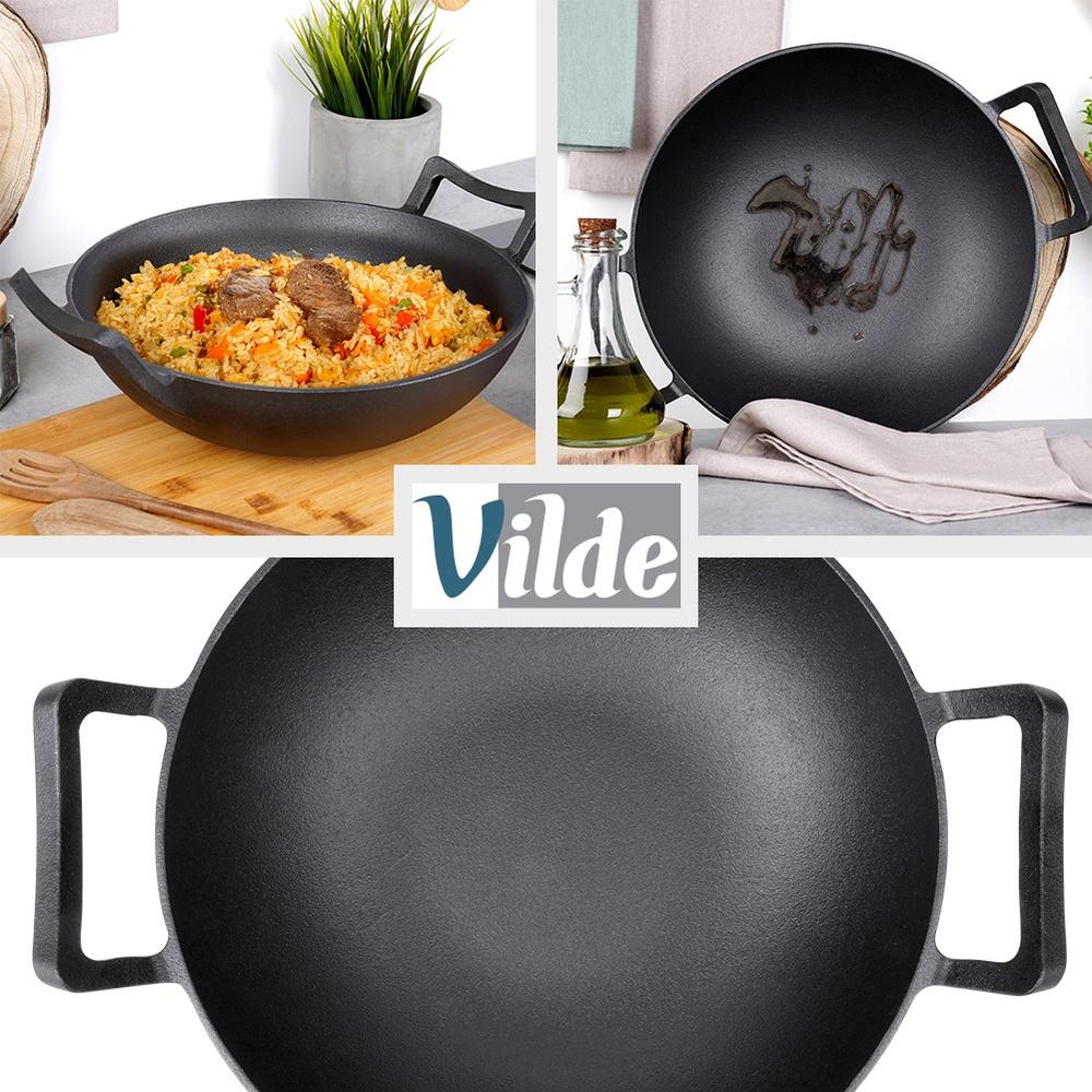Cast Iron Wok Deep Frying Pan For Frying And Stewing Asian Dishes 32 Cm
