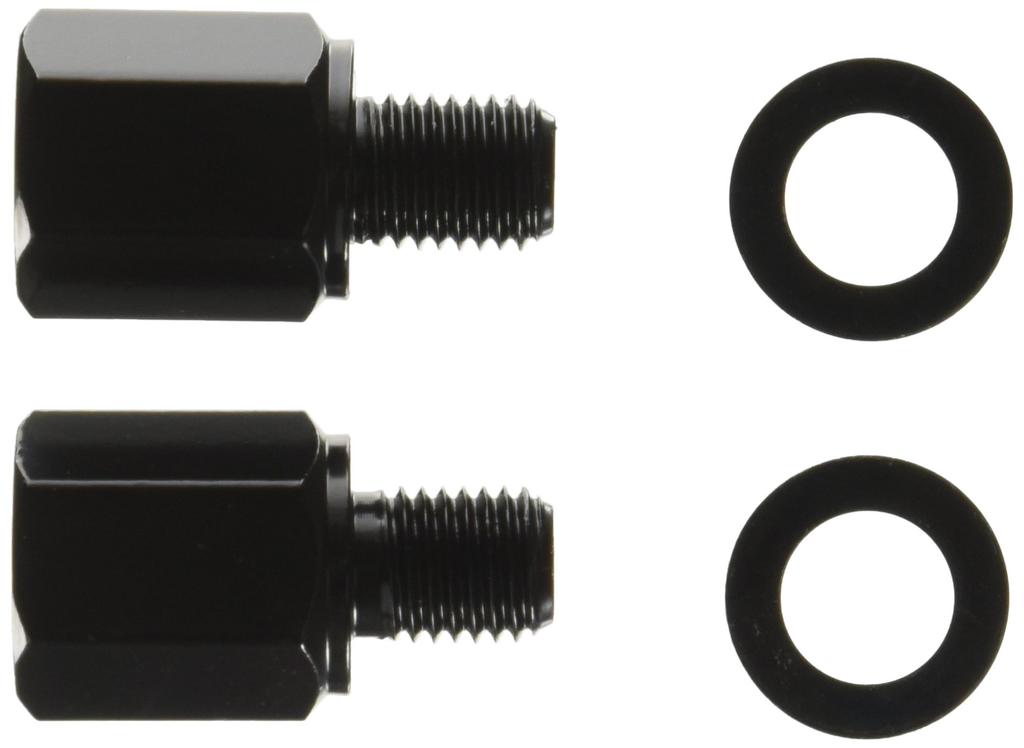 TANAX Napoleon Motorcycle Mirror Thread Diameter Conversion Black To Adapter, (8mm 10mm) C-2