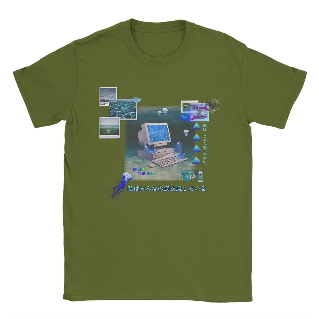 Унисекс Женская Frutiger Aero World Vaporwave Футболка Хлопковая Печатная Футболка Топ Одежда