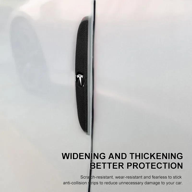 pwmnb5 4pcs Car Door Edge Protector Stickers Anti Collision Guards Strip for Tesla Model 3 Model X S TM3 TMX 2016-2023 Model Y Decals
