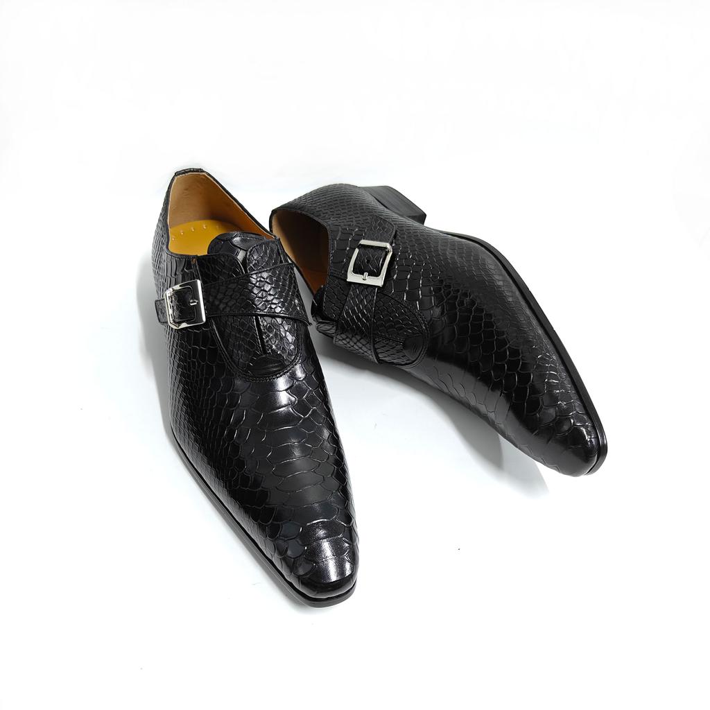 Туфли для мужчин, новые стили, мокасины ручной работы, свадебная мода, ручная работа, пряжка, слипоны, формальный змеевидный узор, принт