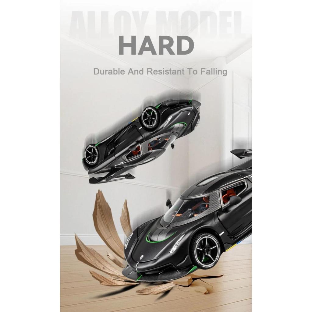 1/24 Sports Car Model Koenigsegg Alloy Diecast High Simulation Scale Toy Pull Back Doors Can Open Boys Birthday Gifts Decoration