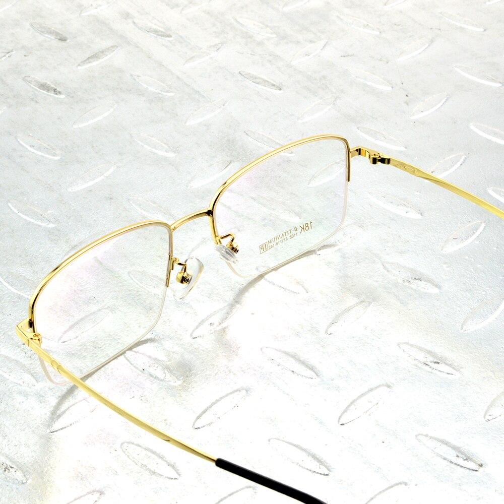 Золотой прямоугольник из титанового сплава, полуоправа, легкие, неаллергенные, мужские оптические очки, оправа для очков, оправа для очков
