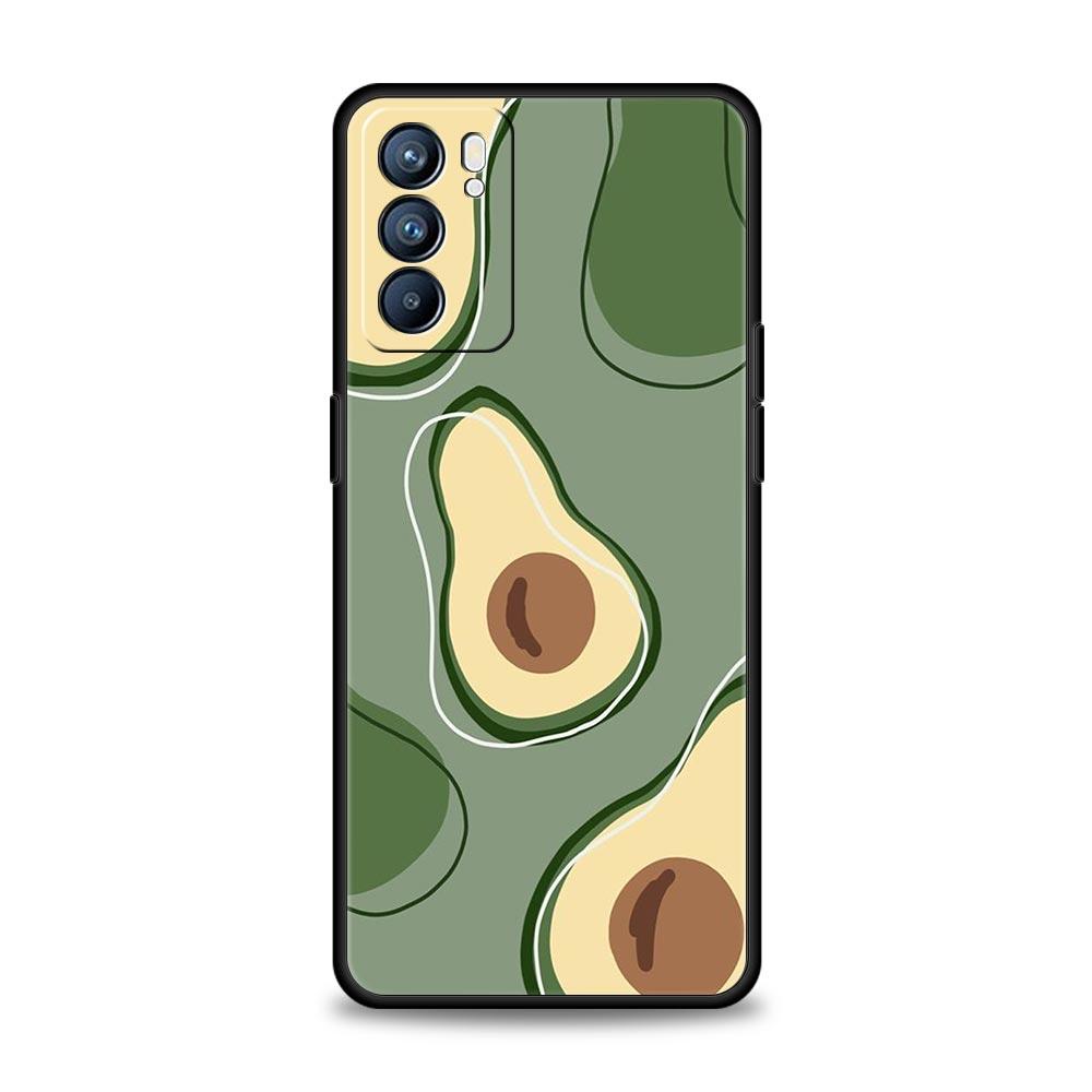 Милый чехол для телефона с авокадо для Oppo A17 A31 A54 A57 A78 A79 A98 Find X5 X6 Reno 6 7 8 10 11 12 13 F Pro 5G Мягкий чехол из ТПУ Funda Сумка