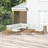 VidaXL Garden Lounge Set 12 Pcs with Cream White Cushions Bamboo, Lounge Set, Outdoor Lounge Set 3155195