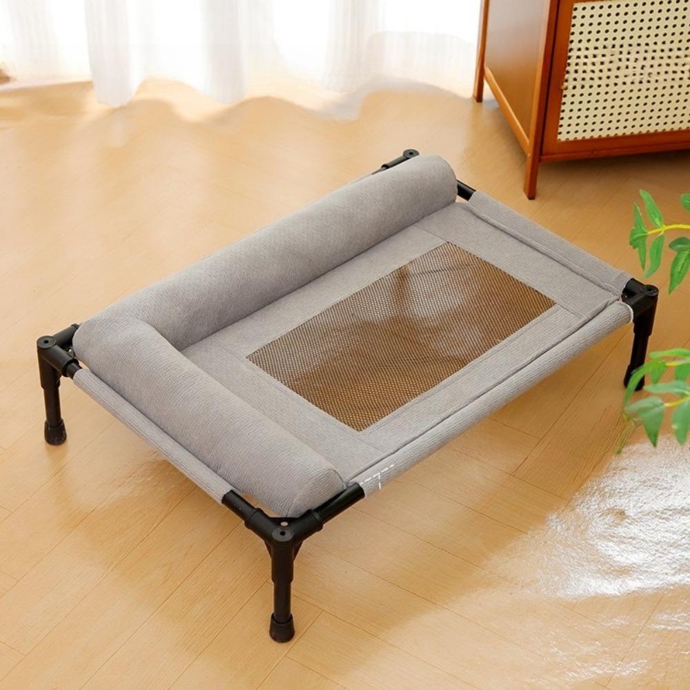 Elevated Dog Bed Iron Art Mesh Summer Cat Mat Non-Slip Breathable Large Dogs House Indoor Outdoor Kennel