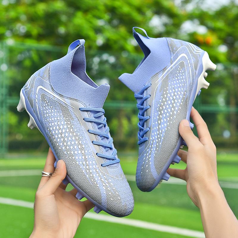 Men's Large Size Football Boots 34-46 Men's/Children's High-top Short-nailed Outdoor Anti-slip Football Boots