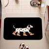 Red White Stripe Cherry Black Cat Bath Mat Quick Dry Bathroom Rug Cartoon Cutout Pet Print For Front Door Floor Mat