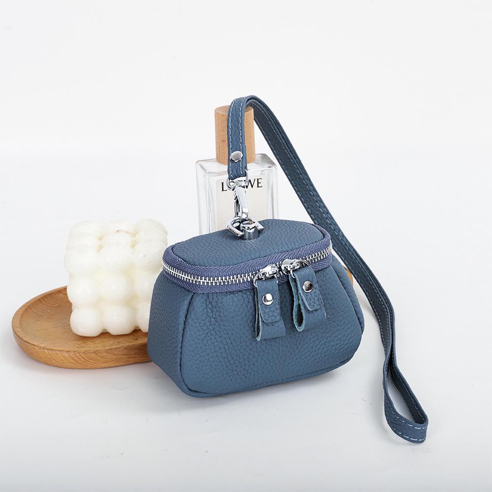 Компактный кошелек для монет из коровьей кожи высшего качества: Стильный чехол-ожерелье для помады, косметики или наушников