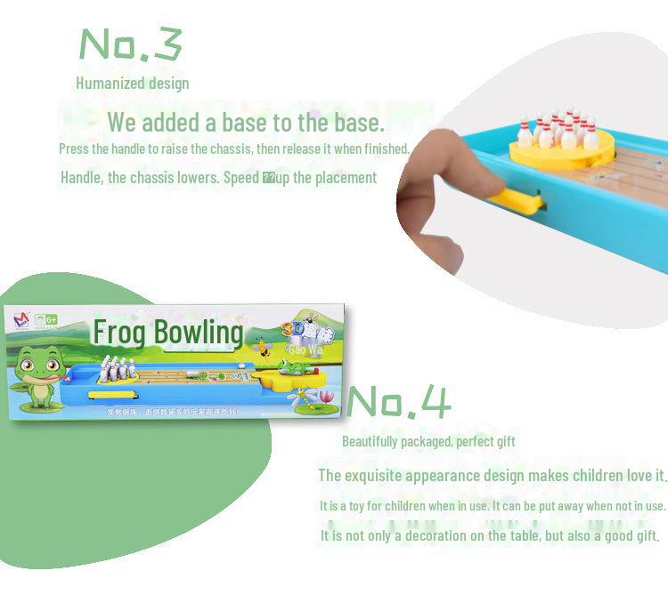 Мини-лягушка-боулинг-игрушка: Творческая детская развивающая игра с пусковой площадкой