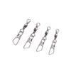 100pcs/pack Metal With Interlock Tool Tackle Swivels Solid Rings Fishing Pins Hanging Snap Fishing Line Connector