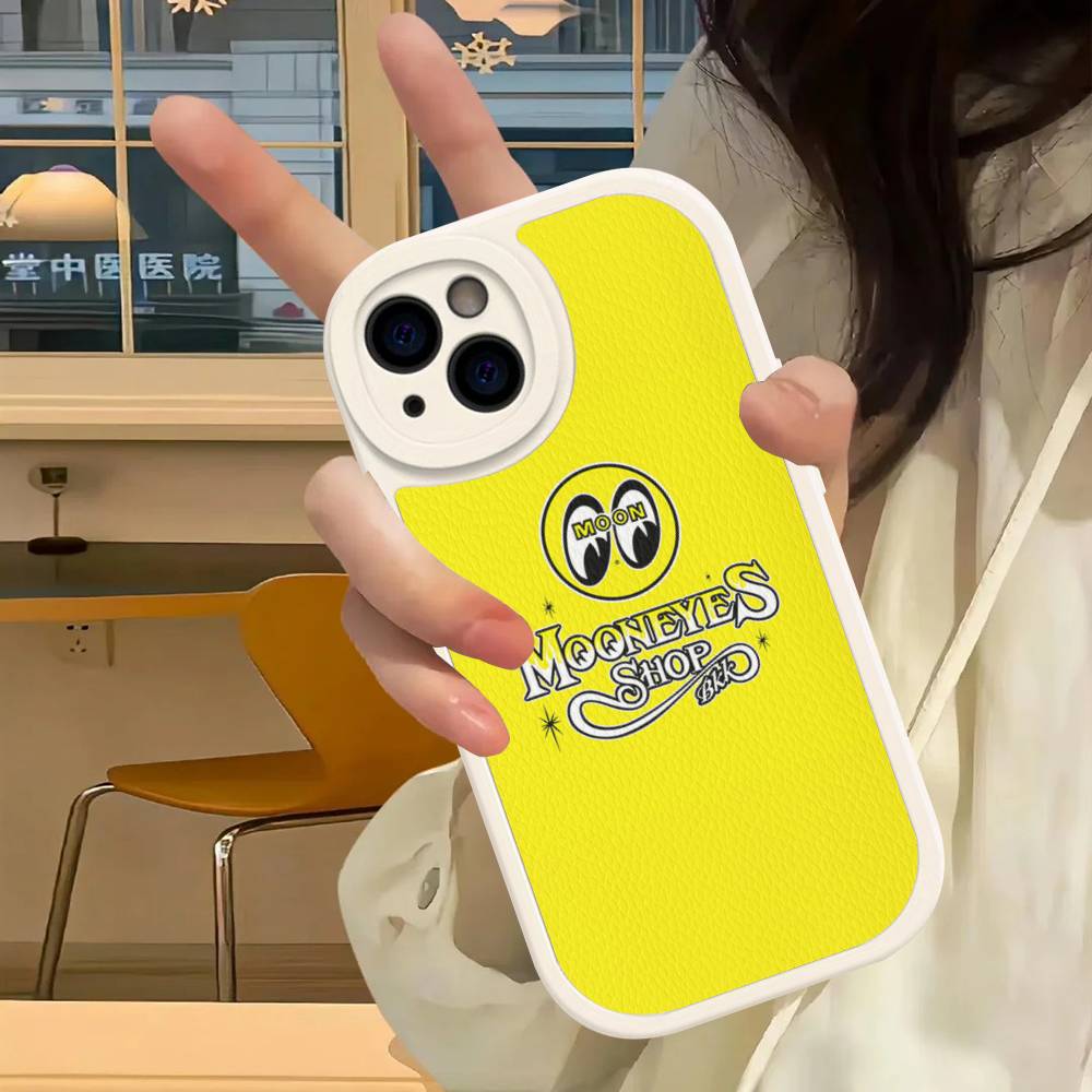 M-Moon-eyes Роскошный Для IPhone 16 15 14 13 12 11 Pro Max Plus Ударопрочный Кожаный Мягкий Чехол для Телефона