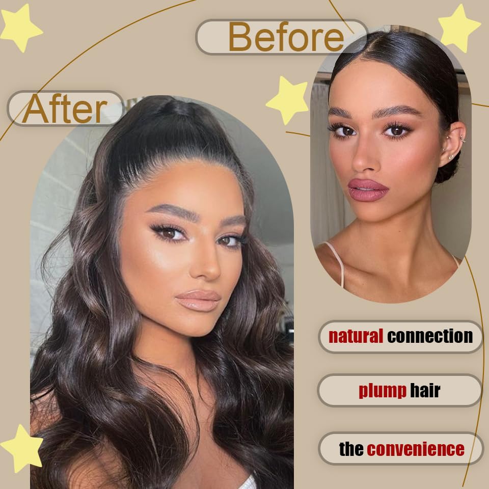 XINRAN Синтетический хвост, гибкая обертка вокруг наращивания волос, хвост, 30 дюймов, длинные волнистые хвосты для женщин