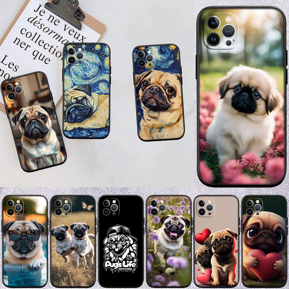 CJ90 Pug Dog Soft Shell Phone Case for Xiaomi Poco C40 C50 C51 C55 C65 C71 C75 F3 F5 F6 F7 M2 M3 Pro Ultra