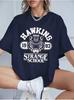 Hawkins Strange School 1983 Prints Cotton Tshirts Unisex Summer Short Sleeve Tops Oneck Oversized T Shirt Casual Unisexs Clothes