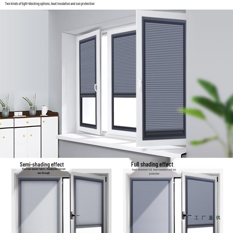 Waterproof Honeycomb Blinds for Inward-Opening Windows: Kitchen, Bathroom, Bedroom Sunshade with Invisible Push-Pull Design