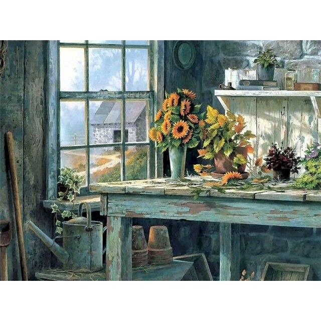 40x50 см Diy картина маслом по номерам садовая живопись по номерам взрослые пейзаж ручная роспись домашний декор подарок настенное искусство