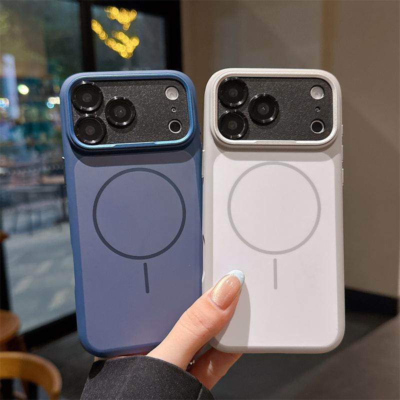 Для MagSafe Skin Feeling Матовый Магнитный Ударопрочный Чехол Для Телефона Для iPhone 14 15 16 17 Pro Max Ультратонкий Силиконовый Металлическая Крышка Для Объектива