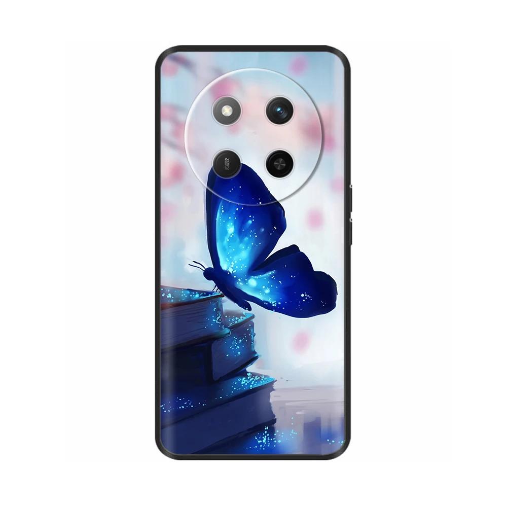Чехол для Honor X60 5G Черный Силиконовый Мягкий Роскошный Задняя Крышка Телефона для Huawei Honor X60 Pro Расписной Ударопрочный Корпус Чехлы Para