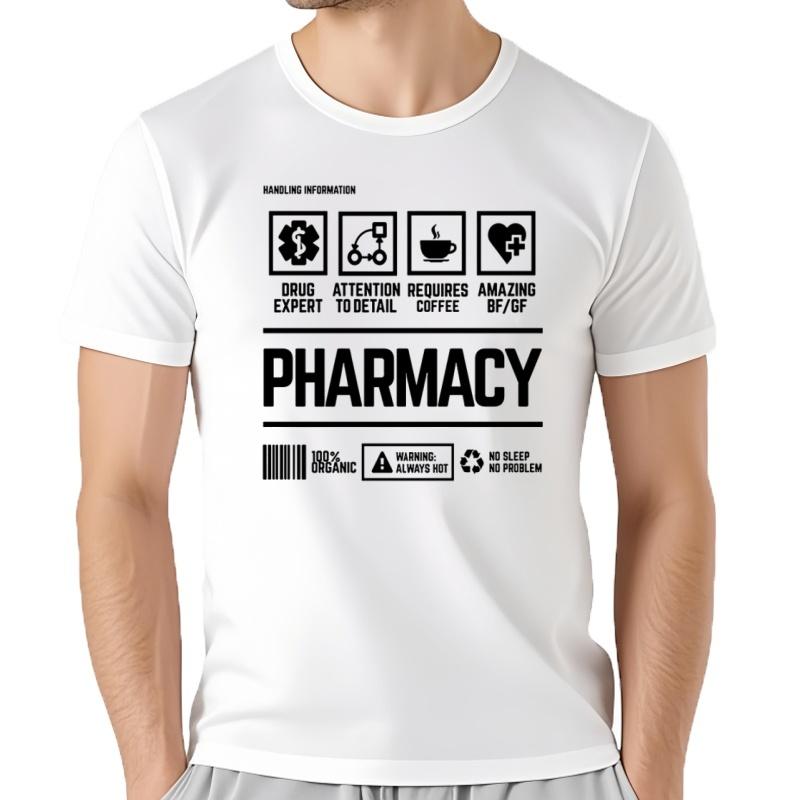 Camisetas Divertidas De La Escuela De FarmacéUtico Y Farmacia Para Hombres Ropa De Calle GráFica De AlgodóN Manga Co