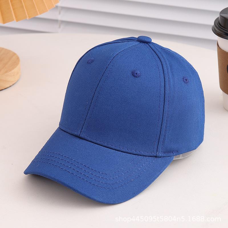 Plain baseball cap for men, women, babies, and children, solid color, duckbill brim