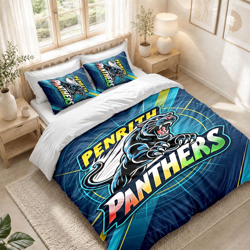 Bedding Set 1 Duvet Cover 2 Pillowcases Penrith Panthers Print Bedroom Home Decoration