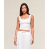 Укороченный вафельный топ, белый B3b2g Wb57