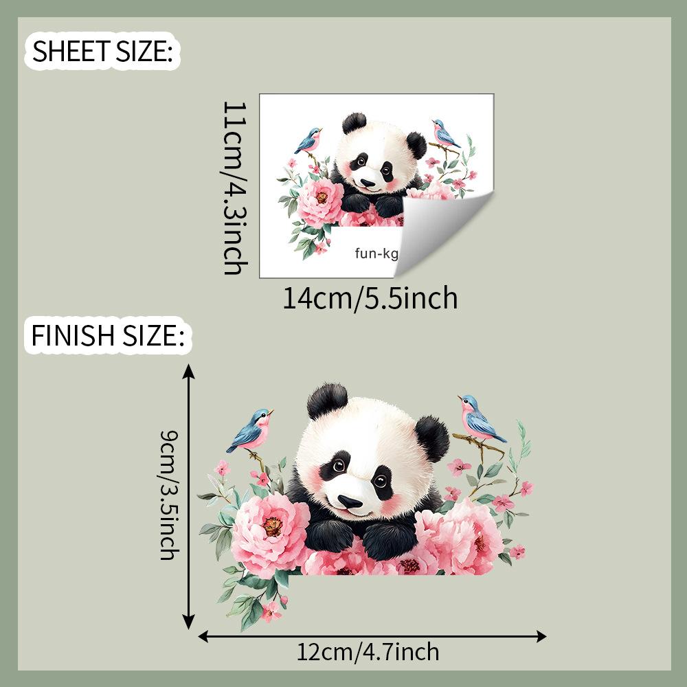 Наклейка на выключатель 'Акварельный цветок с красной пандой' для декора стены в спальне, гостиной, съемная наклейка