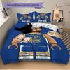 3pcs bedding set Golden State Warriors Includes 1 Comforter + 2 Pillowcases, Without Pillow Inserts, Soft Comfortable, Lightweight Breathabl
