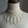 Imitation Pearl Fake Collar Necklace Hollow Design Multi Layer Detachable Collar Solid Color Dress