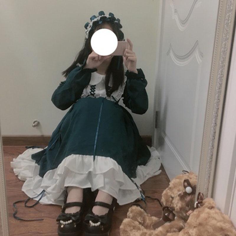 Платье Лолиты Повседневное милое платье с длинными рукавами