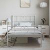 Metal Bed Frame with Headboard and Footboard White 100 x 190 cm