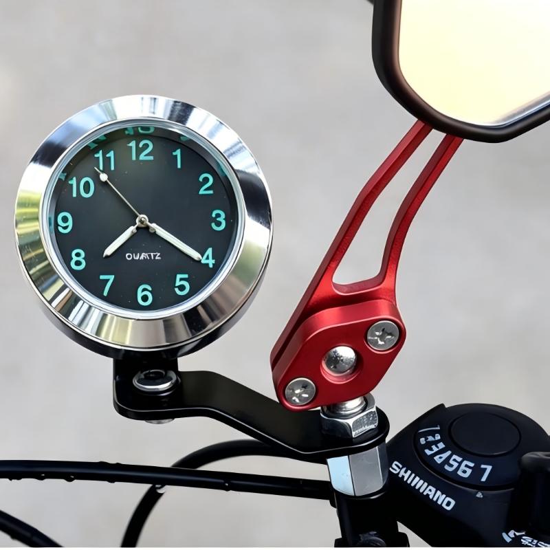 Illuminated Motorcycle Clock Waterproof Anti-Glare HD Display Mini Size for Electric Bikes Outdoor Riding Commuting