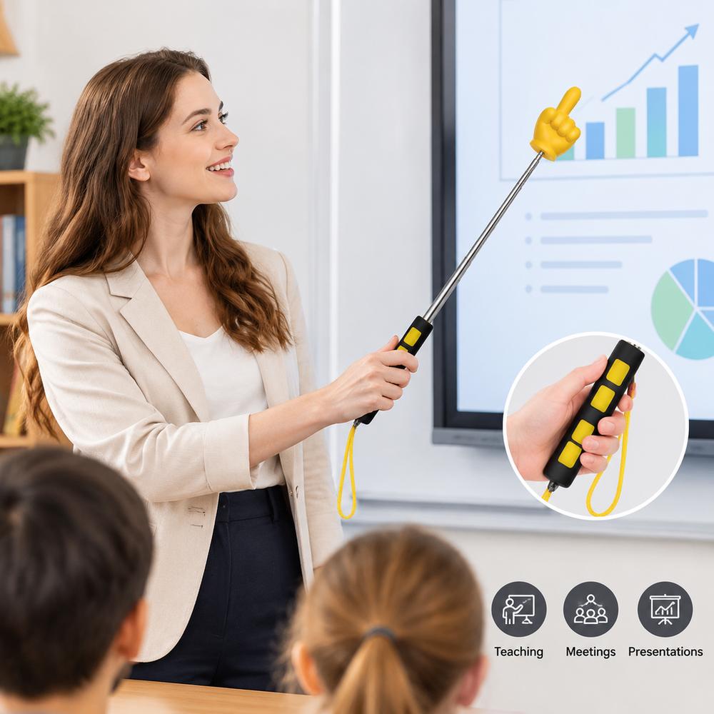 2pcs Telescopic Telescoping Teacher Pointer Soft Grip Handle Teacher Hand Pointer Reading