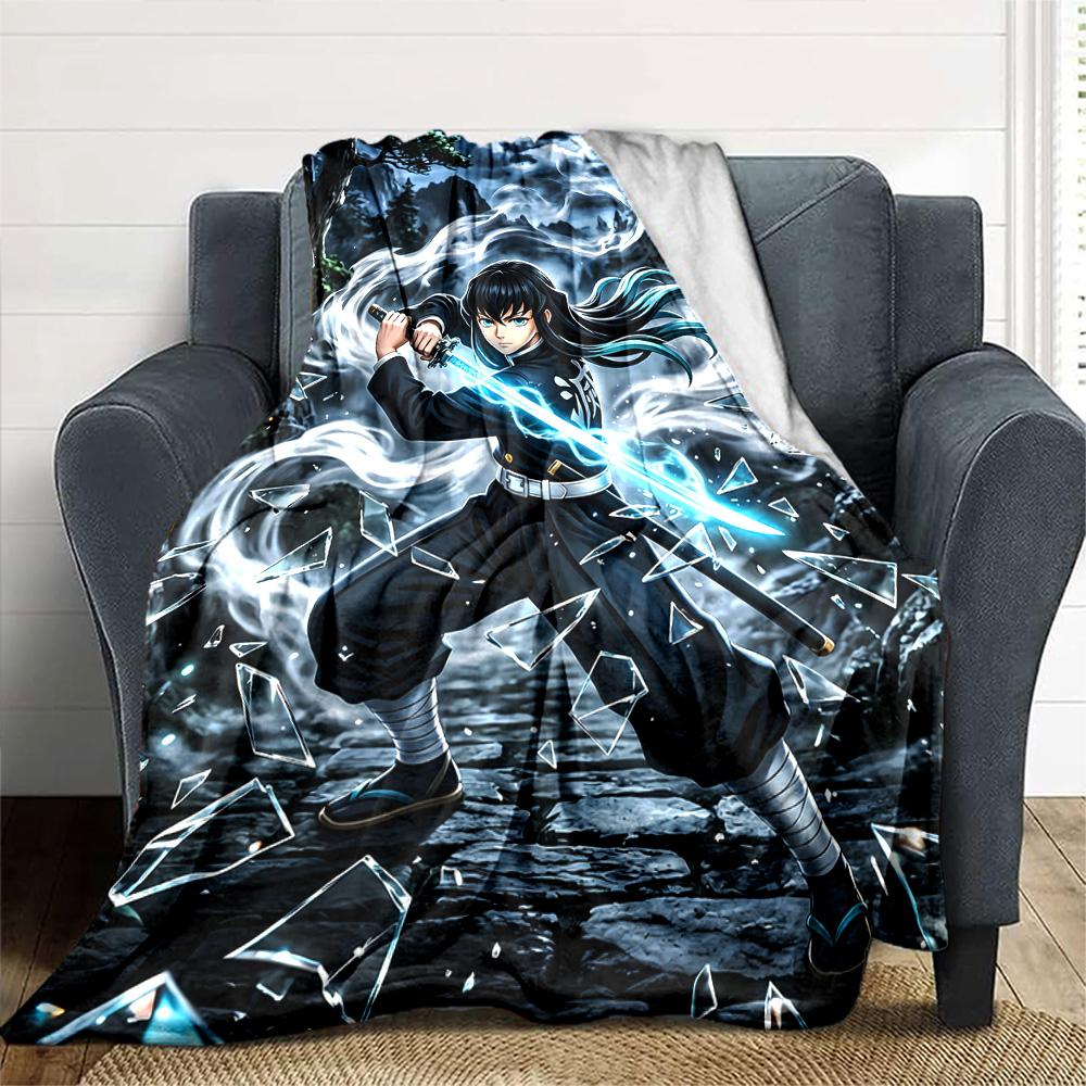 1pc Tokitou Muichirou Blanket, Gift, for Men and Women, Soft Blanket, Good for Sofa Bed Couch Travel, Lightweight Flannel Blanket