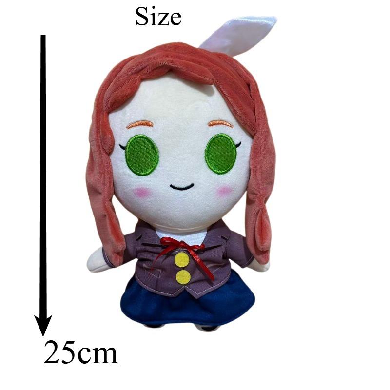 New Cute Doki Doki Literature Club DDLC Plush Set 4pcs Sayori Yuri Natsuki Monika Soft Stuffed Doll Anime Plushie for Fans Birthday Gift Home Decor