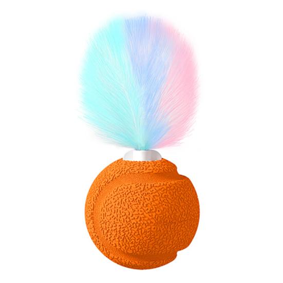 Игрушка для кошек со звуковой функцией, кошачий прыгучий мяч для упражнений, интерактивный мяч-игрушка с перьями для кошек, снятие стресса, веселое занятие, для использования в помещении и на улице