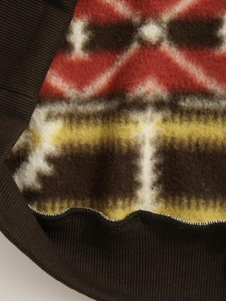 ZAFUL Мужская флисовая толстовка с этническим ацтекским принтом, застежкой-молнией на четверть длины и воротником-стойкой